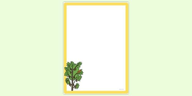 FREE! - Simple Blank Bird In a Cocoa Tree Page Border | Page Borders