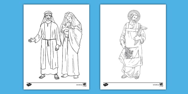 St. Joseph Coloring Sheets (teacher made) - Twinkl