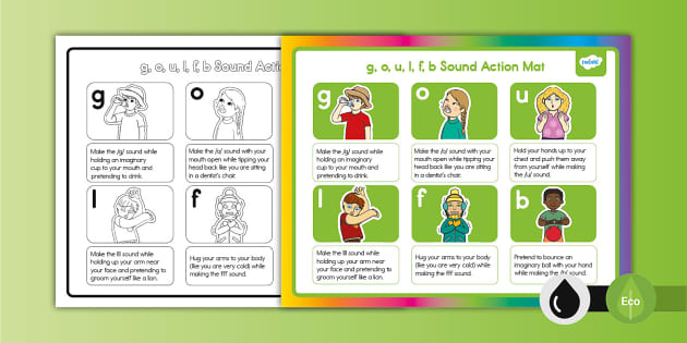 Phonics Canada: Group 3 (g, O, U, L, F, B) Sound Action Mat