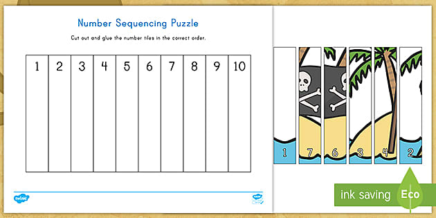 Number 1-10 Laminated puzzles teaching supplies