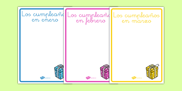 la lista de cumpleaños de palabras