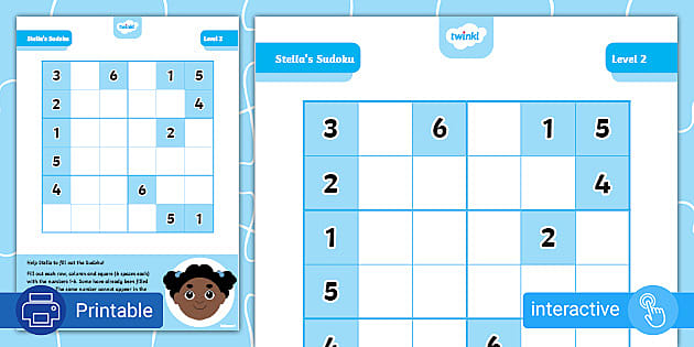 New Stella S Sudoku Volume 1 Logic Puzzle For Kids Twinkl