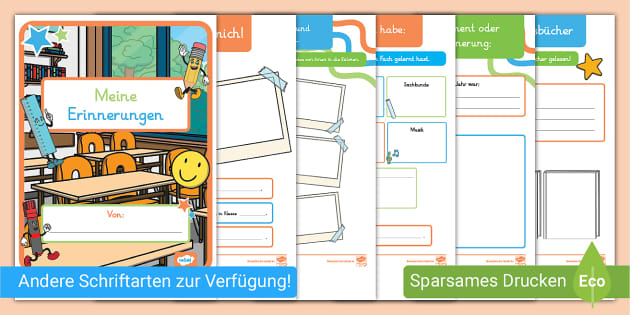 Schuljahresende Erinnerungsbuch - Büchlein (teacher made)