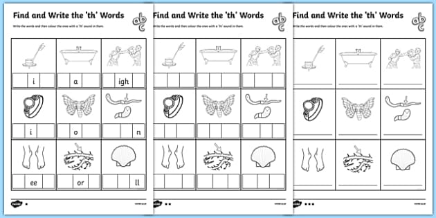 phonics worksheets th differentiated worksheets
