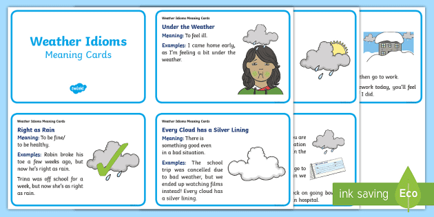 Weather Idioms Meaning Cards