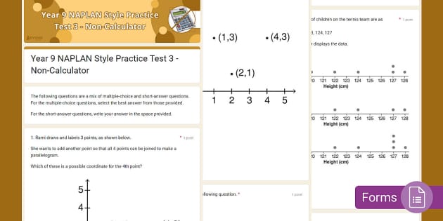 NAPLAN Numeracy Year 9 Practice Non-Calculator Test - Beyond