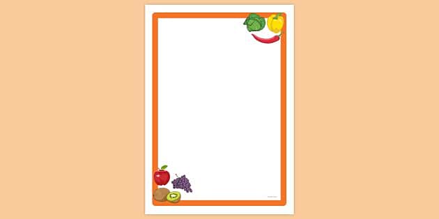 FREE! - Fruits and Vegetables Page Border | Page Borders | Twinkl