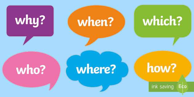 Question Words on Speech Bubbles - questions, literacy, english