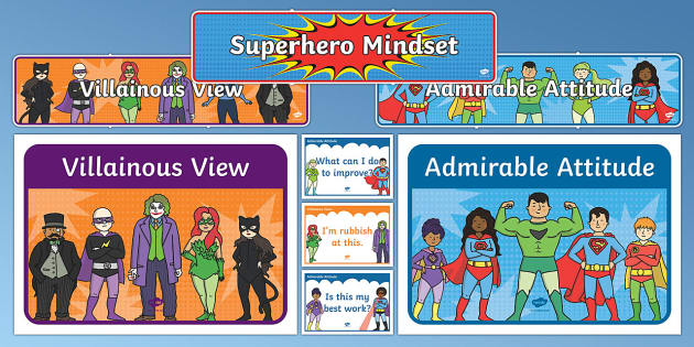 Superhero Themed Growth Mindset Display Pack Twinkl