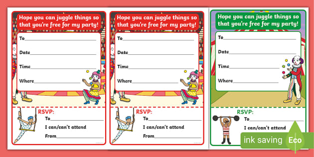 FREE! - Circus-Themed Invitations (teacher made) - Twinkl