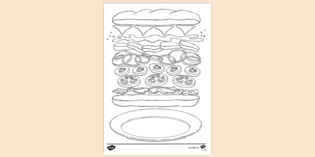 sandwich coloring pages