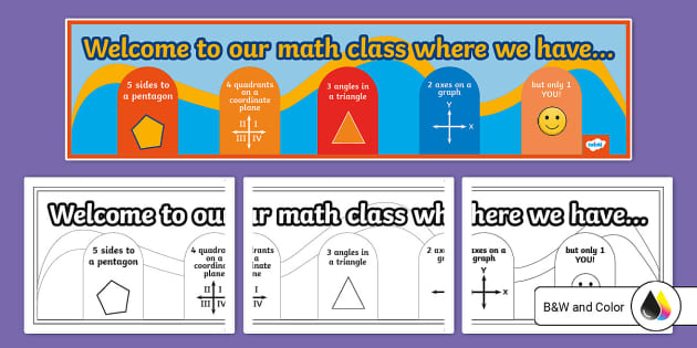 Welcome To Our Math Classroom! Banner - Twinkl