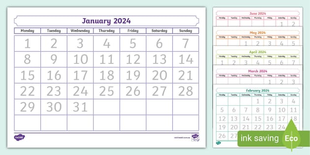 2024 Traceable Calendar (teacher made) - Twinkl