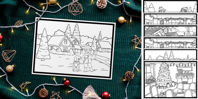 Christmas Placemats to Colour | Twinkl Party (teacher made)