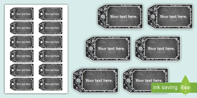 Chalkboard Effect Labels - EDITABLE