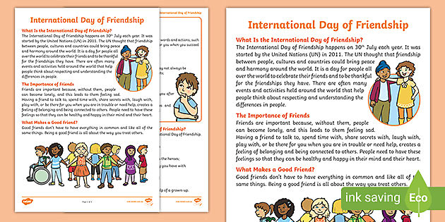 International Day of Friendship - History & Facts - ISI Language