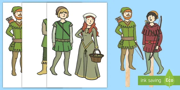 Robin Hood Stick Puppets - - Robin Hood Stick Puppets