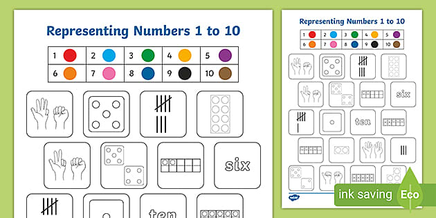  Representing Numbers 1 To 10 Activity Primary Resources