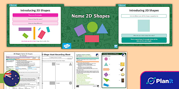 Phase 1 Space: 2D Shapes (Name 2D Shapes) Lesson 1 - Twinkl