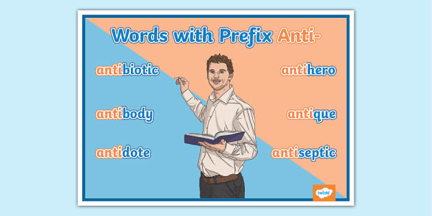 Words with Prefix Anti Word Mat (teacher made) Twinkl