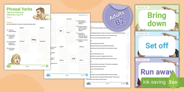 ESL Phrasal Verbs Gap-Fill Interactive Sheets [Adults, B2]