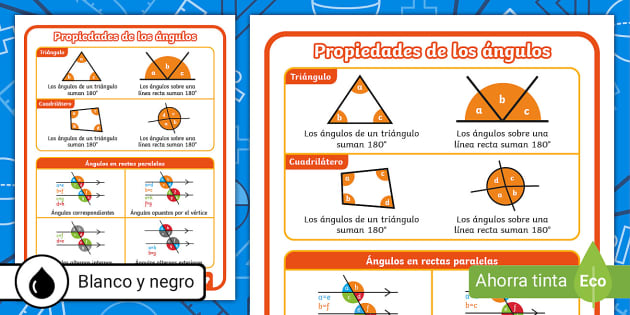 Póster: Propiedades de los ángulos (teacher made) - Twinkl