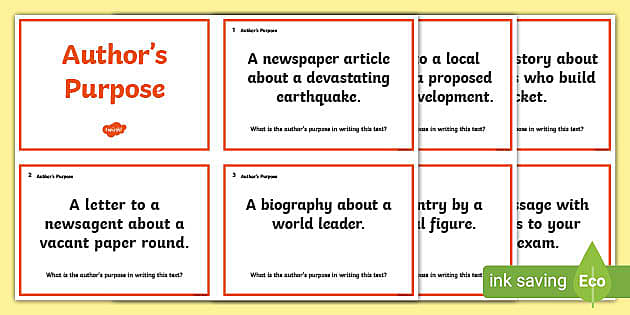 Guided Reading Skills Task Cards Author s Purpose Reading