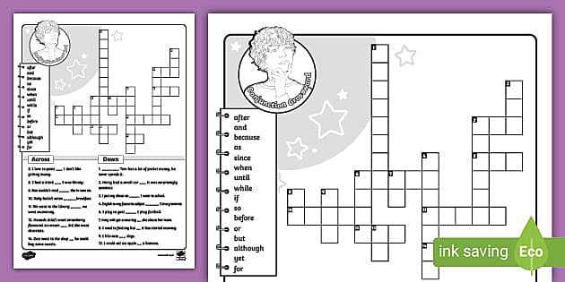 Conjunction Crossword Puzzle Twinkl Grammar KS2