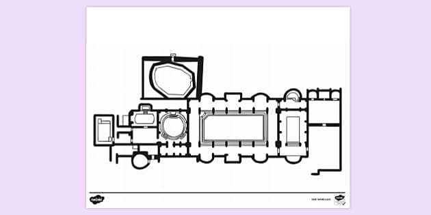 FREE! - Floor Plan of Roman Bath House Colouring | Colouring Sheets