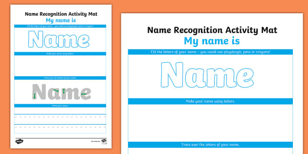 Editable Name Recognition Make Read Write Activity Mat