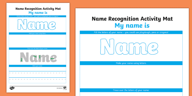 Name Writing Activity Editable Name Mat