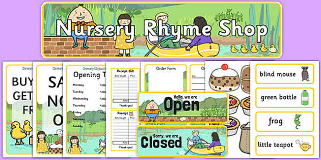 Nursery Rhyme Shop Role Play Pack - Role Play Nursery Rhymes