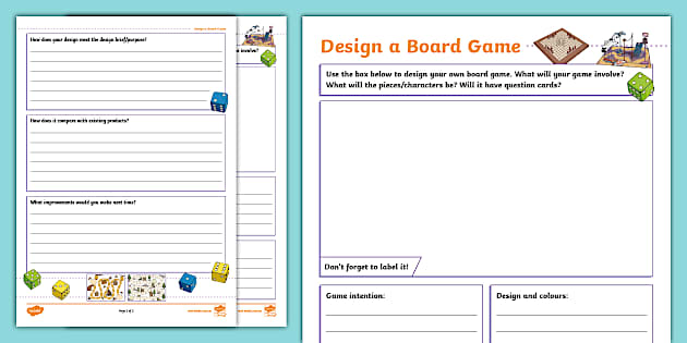 * NEW * Design a Board Game Worksheet Twinkl Design - Twinkl