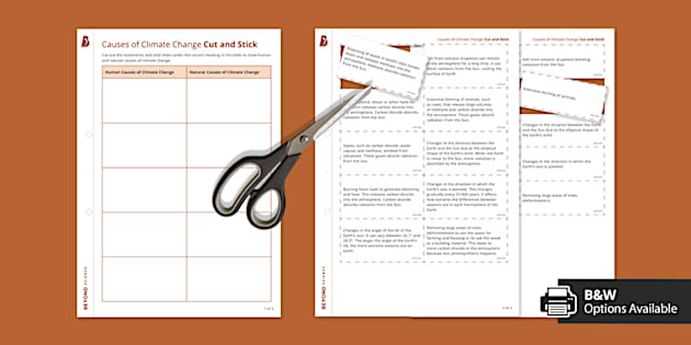 Causes of Climate Change Cut and Stick (teacher made)