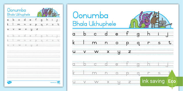 Oonobumba - Bhala Ukhuphele Worksheet (teacher made)