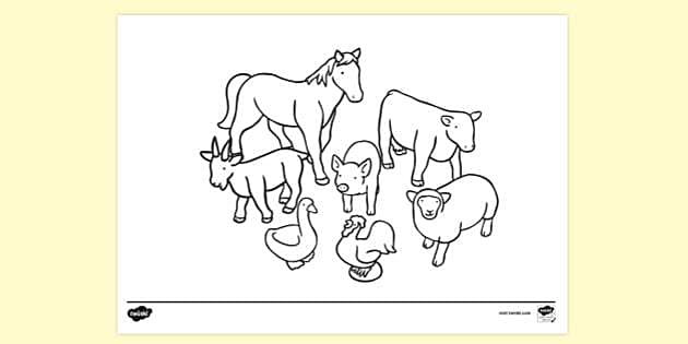 Farm Animal Coloring Pages for Toddlers with Examples. TeachersMag.com