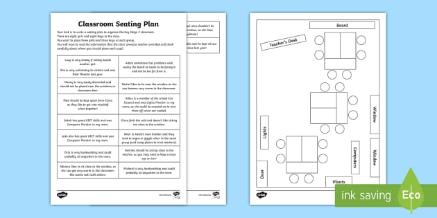 Managing Information Classroom Seating Plan Worksheets