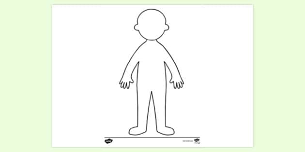 FREE Child Body Outline Colouring Page Colouring Sheets