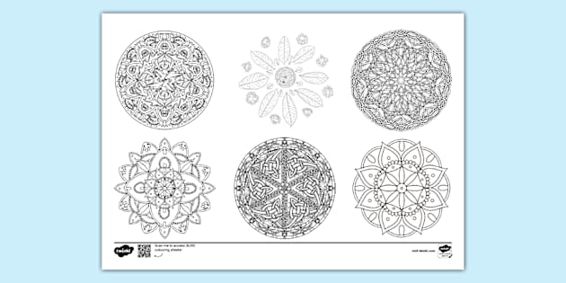 Easy Mandala Art Doodle Colouring Page (teacher made)