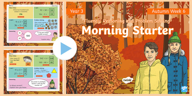 Year 3 Maths Autumn Morning Starter PowerPoint 6 - Twinkl