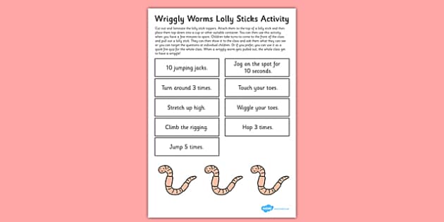Wriggly Worms Lolly Stick Activity EYFS Resource Pack