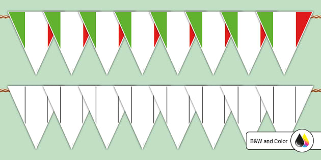 Italy Flag Bunting (teacher made) - Twinkl