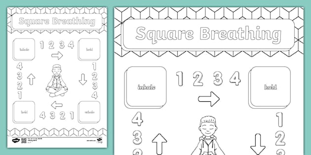 Square Breathing Colouring In Worksheet (teacher Made)