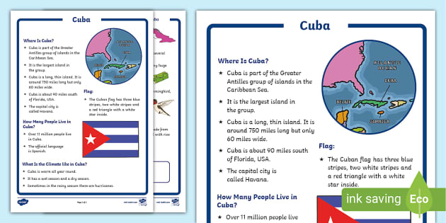 Facts About Cuba - Cuba Fact File - KS1 (teacher Made)