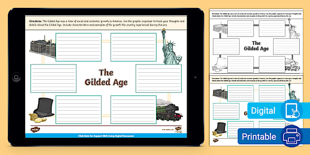 Gilded Age Mind Map for 6th-8th Grade - Twinkl