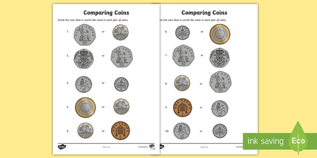 comparing-coins-worksheet-worksheets-teacher-made