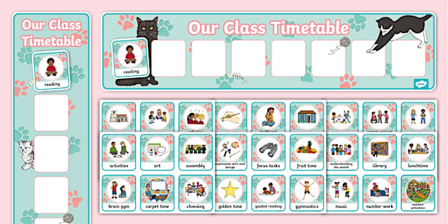 Cat-Themed Reception Visual Timetable (teacher made)