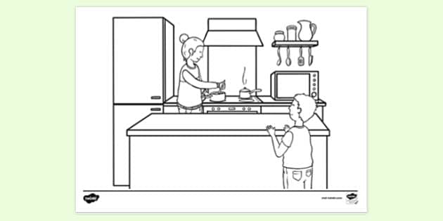 FREE! - Kitchen Colouring Page | Colouring Sheets - Twinkl