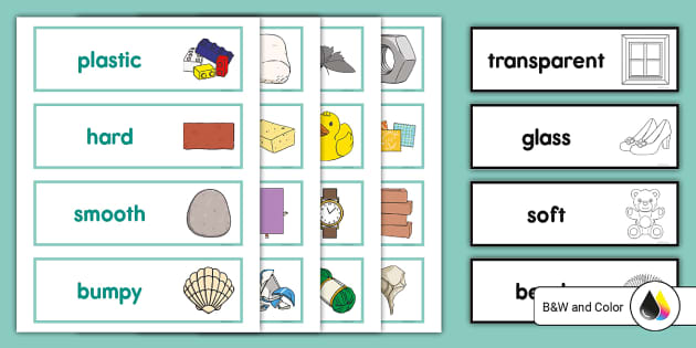 Properties Of Materials Word Cards For K-2nd Grade - Twinkl