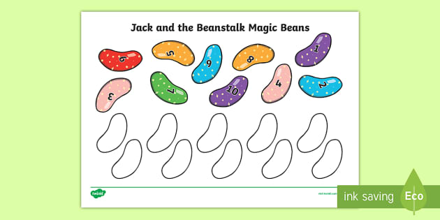 Jack And The Beanstalk Magic Bean Number Ordering 1-10 - Number